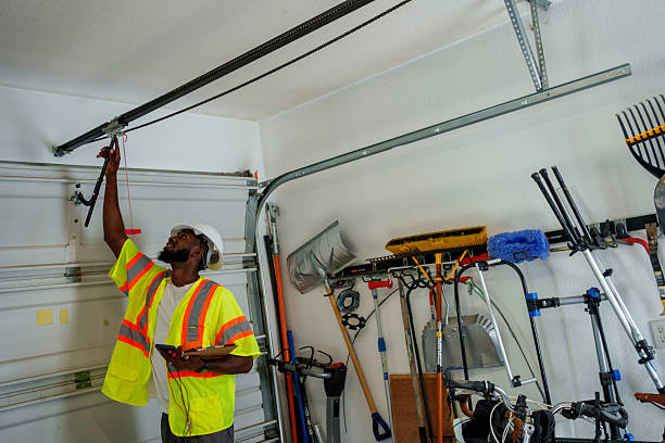 Professional Garage Door Panel Replacement technician working in East Bernard, TX